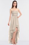 ColsBM Cynthia Cream Tan Elegant A-line Strapless Sleeveless Zip up Floor Length Bridesmaid Dresses