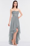 ColsBM Cynthia Frost Grey Elegant A-line Strapless Sleeveless Zip up Floor Length Bridesmaid Dresses
