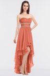 ColsBM Cynthia Persimmon Orange Elegant A-line Strapless Sleeveless Zip up Floor Length Bridesmaid Dresses