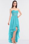 ColsBM Cynthia Turquoise Elegant A-line Strapless Sleeveless Zip up Floor Length Bridesmaid Dresses