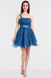 ColsBM Lucille Campanula Princess Ball Gown Asymmetric Neckline Zip up Mini Ruching Bridesmaid Dresses