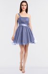 ColsBM Lucille Lavender Princess Ball Gown Asymmetric Neckline Zip up Mini Ruching Bridesmaid Dresses