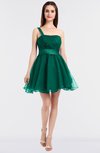 ColsBM Lucille Mint Princess Ball Gown Asymmetric Neckline Zip up Mini Ruching Bridesmaid Dresses