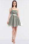 ColsBM Lucille Platinum Princess Ball Gown Asymmetric Neckline Zip up Mini Ruching Bridesmaid Dresses
