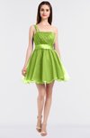 ColsBM Lucille Sharp Green Princess Ball Gown Asymmetric Neckline Zip up Mini Ruching Bridesmaid Dresses