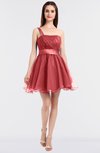ColsBM Lucille Shell Pink Princess Ball Gown Asymmetric Neckline Zip up Mini Ruching Bridesmaid Dresses