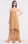 ColsBM Skye Apricot Sexy A-line Strapless Zip up Sweep Train Ruching Bridesmaid Dresses