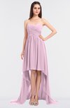 ColsBM Skye Baby Pink Sexy A-line Strapless Zip up Sweep Train Ruching Bridesmaid Dresses