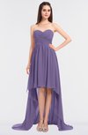 ColsBM Skye Chalk Violet Sexy A-line Strapless Zip up Sweep Train Ruching Bridesmaid Dresses