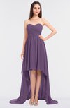 ColsBM Skye Chinese Violet Sexy A-line Strapless Zip up Sweep Train Ruching Bridesmaid Dresses
