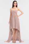 ColsBM Skye Dusty Rose Sexy A-line Strapless Zip up Sweep Train Ruching Bridesmaid Dresses