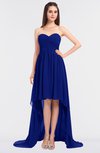 ColsBM Skye Electric Blue Sexy A-line Strapless Zip up Sweep Train Ruching Bridesmaid Dresses