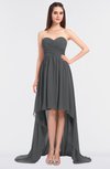ColsBM Skye Grey Sexy A-line Strapless Zip up Sweep Train Ruching Bridesmaid Dresses