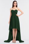 ColsBM Skye Hunter Green Sexy A-line Strapless Zip up Sweep Train Ruching Bridesmaid Dresses