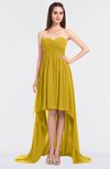 ColsBM Skye Lemon Curry Sexy A-line Strapless Zip up Sweep Train Ruching Bridesmaid Dresses