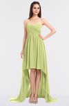 ColsBM Skye Lime Green Sexy A-line Strapless Zip up Sweep Train Ruching Bridesmaid Dresses