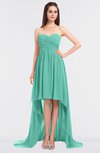 ColsBM Skye Mint Green Sexy A-line Strapless Zip up Sweep Train Ruching Bridesmaid Dresses