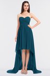 ColsBM Skye Moroccan Blue Sexy A-line Strapless Zip up Sweep Train Ruching Bridesmaid Dresses