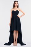 ColsBM Skye Navy Blue Sexy A-line Strapless Zip up Sweep Train Ruching Bridesmaid Dresses