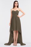 ColsBM Skye Otter Sexy A-line Strapless Zip up Sweep Train Ruching Bridesmaid Dresses