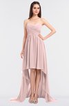 ColsBM Skye Pastel Pink Sexy A-line Strapless Zip up Sweep Train Ruching Bridesmaid Dresses