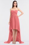 ColsBM Skye Shell Pink Sexy A-line Strapless Zip up Sweep Train Ruching Bridesmaid Dresses