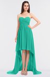 ColsBM Skye Viridian Green Sexy A-line Strapless Zip up Sweep Train Ruching Bridesmaid Dresses
