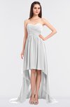 ColsBM Skye White Sexy A-line Strapless Zip up Sweep Train Ruching Bridesmaid Dresses