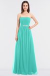 ColsBM Lexi Blue Turquoise Elegant Bateau Sleeveless Zip up Floor Length Appliques Bridesmaid Dresses