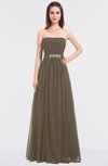 ColsBM Lexi Carafe Brown Elegant Bateau Sleeveless Zip up Floor Length Appliques Bridesmaid Dresses
