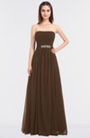 ColsBM Lexi Chocolate Brown Elegant Bateau Sleeveless Zip up Floor Length Appliques Bridesmaid Dresses