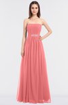 ColsBM Lexi Coral Elegant Bateau Sleeveless Zip up Floor Length Appliques Bridesmaid Dresses