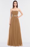 ColsBM Lexi Light Brown Elegant Bateau Sleeveless Zip up Floor Length Appliques Bridesmaid Dresses