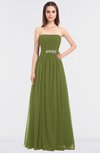 ColsBM Lexi Olive Green Elegant Bateau Sleeveless Zip up Floor Length Appliques Bridesmaid Dresses
