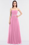 ColsBM Lexi Pink Elegant Bateau Sleeveless Zip up Floor Length Appliques Bridesmaid Dresses
