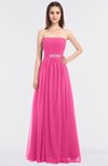 ColsBM Lexi Rose Pink Elegant Bateau Sleeveless Zip up Floor Length Appliques Bridesmaid Dresses