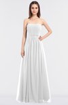 ColsBM Lexi White Elegant Bateau Sleeveless Zip up Floor Length Appliques Bridesmaid Dresses