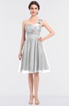 ColsBM Emelia Cloud White Elegant A-line Sleeveless Zip up Knee Length Ruching Bridesmaid Dresses