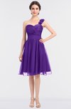 ColsBM Emelia Deep Lavender Elegant A-line Sleeveless Zip up Knee Length Ruching Bridesmaid Dresses