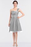 ColsBM Emelia Dove Grey Elegant A-line Sleeveless Zip up Knee Length Ruching Bridesmaid Dresses