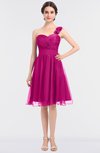 ColsBM Emelia Hot Pink Elegant A-line Sleeveless Zip up Knee Length Ruching Bridesmaid Dresses