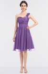 ColsBM Emelia Hyacinth Elegant A-line Sleeveless Zip up Knee Length Ruching Bridesmaid Dresses