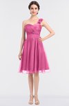 ColsBM Emelia Rose Pink Elegant A-line Sleeveless Zip up Knee Length Ruching Bridesmaid Dresses