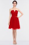 ColsBM Julissa Flame Scarlet Glamorous Strapless Sleeveless Zip up Knee Length Ruching Bridesmaid Dresses