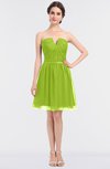 ColsBM Julissa Green Glow Glamorous Strapless Sleeveless Zip up Knee Length Ruching Bridesmaid Dresses