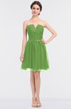 ColsBM Julissa Kiwi Green Glamorous Strapless Sleeveless Zip up Knee Length Ruching Bridesmaid Dresses