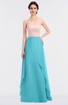 ColsBM Rachel Turquoise Mature A-line Strapless Zip up Sweep Train Plainness Bridesmaid Dresses