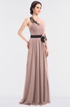 ColsBM Ivanna Dusty Rose Elegant A-line Halter Sleeveless Floor Length Flower Bridesmaid Dresses
