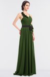 ColsBM Ivanna Garden Green Elegant A-line Halter Sleeveless Floor Length Flower Bridesmaid Dresses