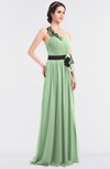ColsBM Ivanna Light Green Elegant A-line Halter Sleeveless Floor Length Flower Bridesmaid Dresses